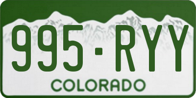 CO license plate 995RYY