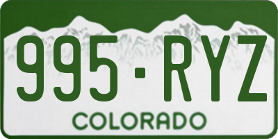 CO license plate 995RYZ