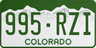 CO license plate 995RZI