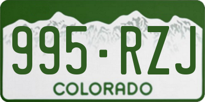 CO license plate 995RZJ