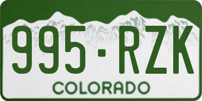 CO license plate 995RZK