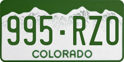 CO license plate 995RZO