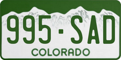 CO license plate 995SAD