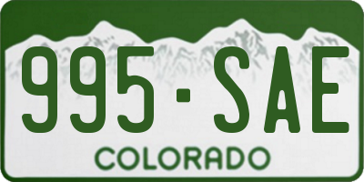 CO license plate 995SAE
