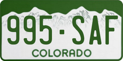 CO license plate 995SAF