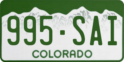 CO license plate 995SAI