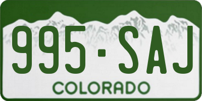 CO license plate 995SAJ