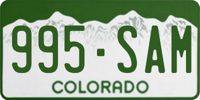 CO license plate 995SAM