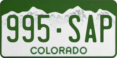 CO license plate 995SAP