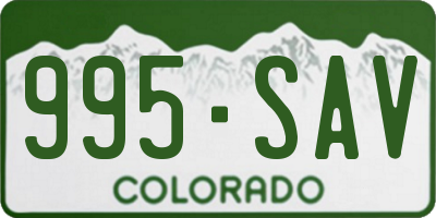 CO license plate 995SAV