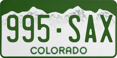 CO license plate 995SAX