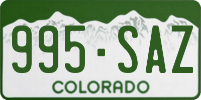 CO license plate 995SAZ