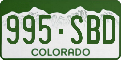CO license plate 995SBD