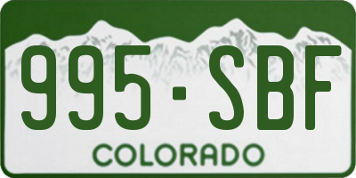 CO license plate 995SBF