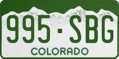 CO license plate 995SBG