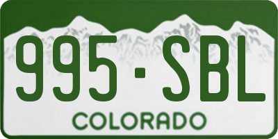 CO license plate 995SBL