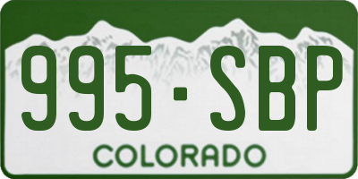 CO license plate 995SBP
