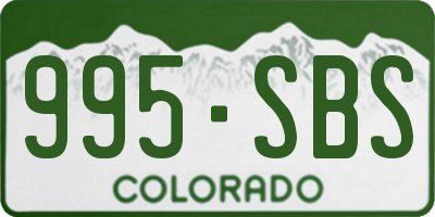 CO license plate 995SBS