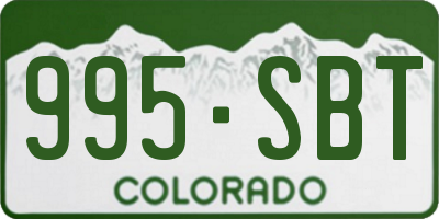 CO license plate 995SBT