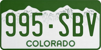 CO license plate 995SBV