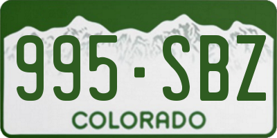 CO license plate 995SBZ