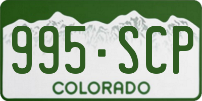 CO license plate 995SCP