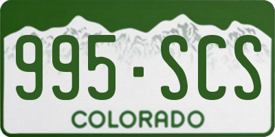 CO license plate 995SCS