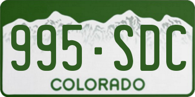 CO license plate 995SDC