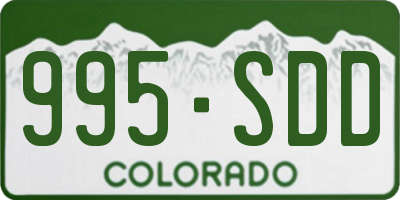 CO license plate 995SDD