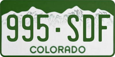 CO license plate 995SDF