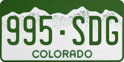 CO license plate 995SDG