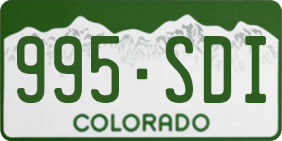 CO license plate 995SDI