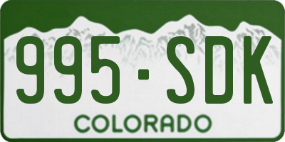 CO license plate 995SDK