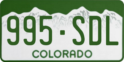 CO license plate 995SDL