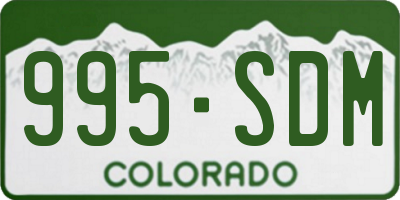 CO license plate 995SDM