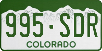 CO license plate 995SDR