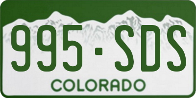 CO license plate 995SDS