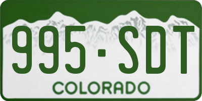 CO license plate 995SDT
