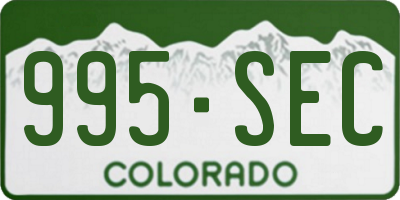 CO license plate 995SEC
