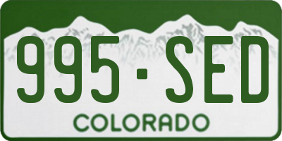 CO license plate 995SED