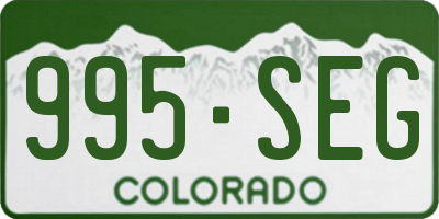 CO license plate 995SEG