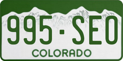 CO license plate 995SEO