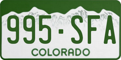CO license plate 995SFA