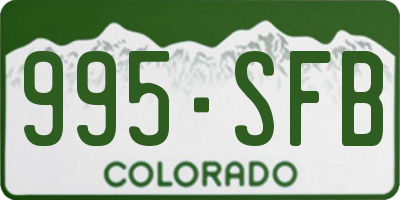 CO license plate 995SFB