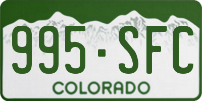CO license plate 995SFC