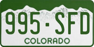 CO license plate 995SFD