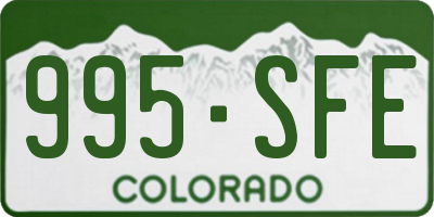 CO license plate 995SFE