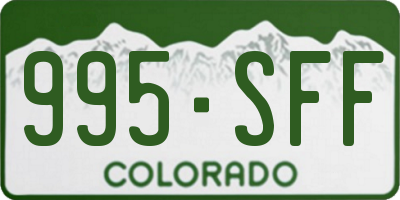 CO license plate 995SFF