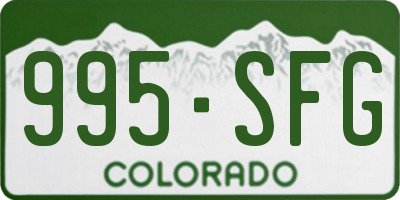 CO license plate 995SFG