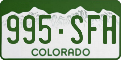 CO license plate 995SFH